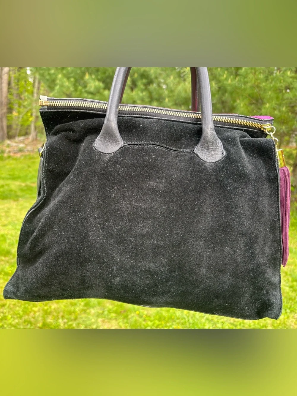 Henri Bendel Suede Leather Shoulder Bag - Picture 3 of 17